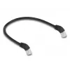 Tīkla kabelis DeLOCK RJ45 Cat.6A S/FTP 45° lejupvērsts lenķveida 0,5 m melns
