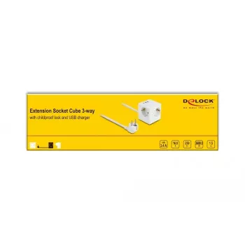 DeLOCK 11497 kontaktligzda CEE 7/3 + USB balta 250 V 16 A