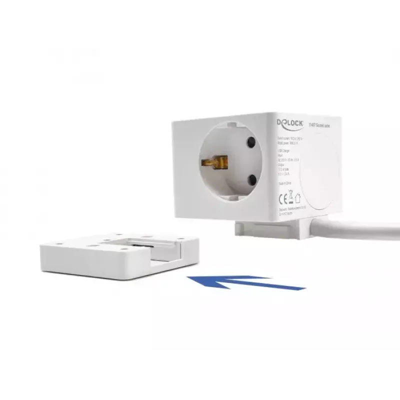 DeLOCK 11497 kontaktligzda CEE 7/3 + USB balta 250 V 16 A