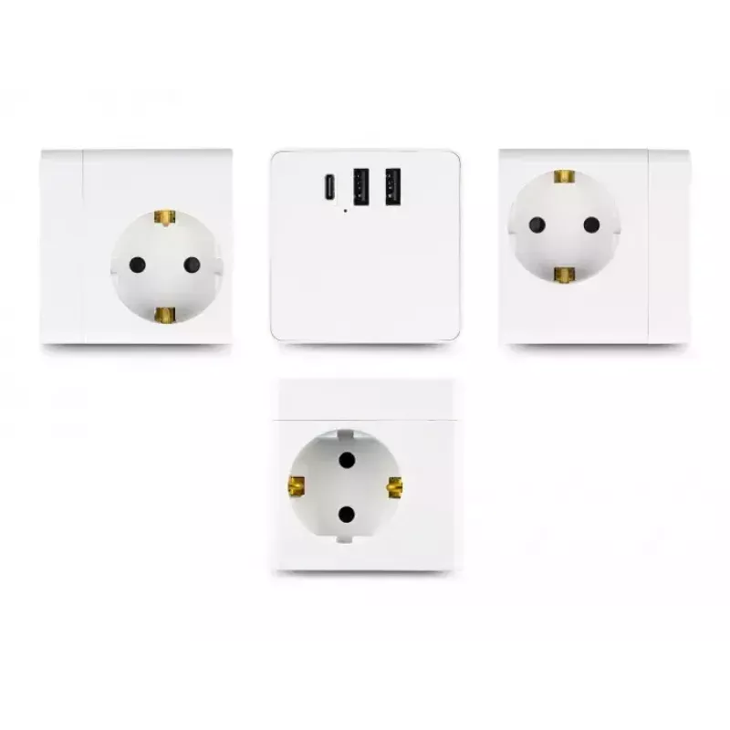 DeLOCK 11497 kontaktligzda CEE 7/3 + USB balta 250 V 16 A