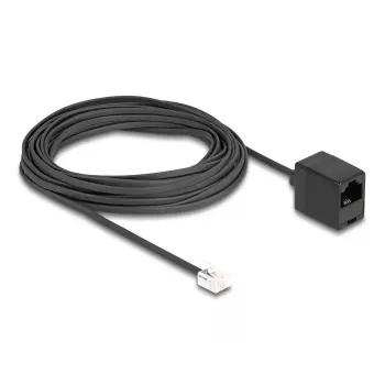 DeLOCK Telefona kabelis RJ11 spraudnis uz RJ45 ligzdu melns 10 m