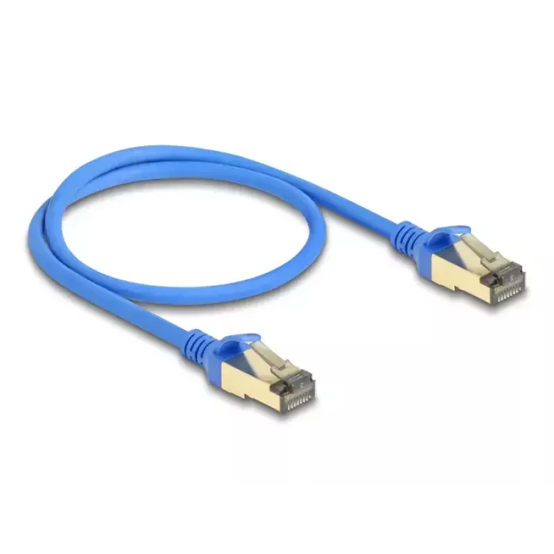 DeLOCK RJ45 tīkla kabelis Cat.8.1 F/FTP plāns 0,5 m zils