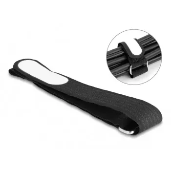 Āķa un cilpas kabeļsavilcējs DeLOCK 457x25 mm melns 5 gab.