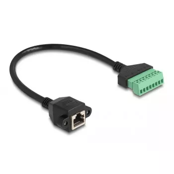 DeLOCK RJ45 kabelis Cat.6 sievišķā savienotāja uz spaiļu bloka adapteris 30 cm