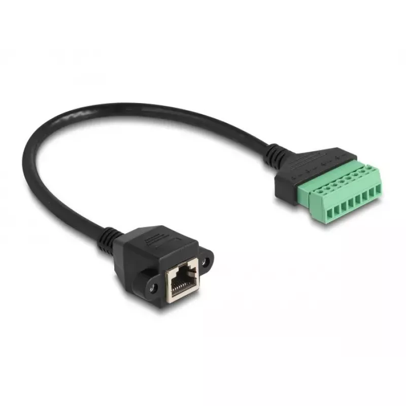 DeLOCK RJ45 kabelis Cat.6 sievišķā savienotāja uz spaiļu bloka adapteris 30 cm