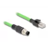 Tīkla kabelis DeLOCK M12 kabelis A-kodēts 8 kontaktu vīr. uz RJ45 vīr. PUR (TPU) 5 m