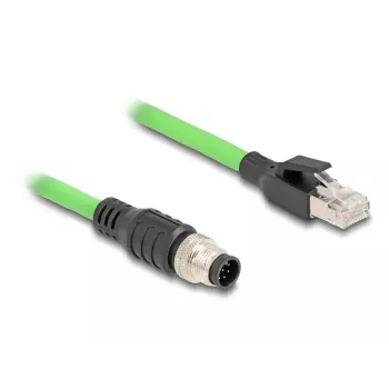 Tīkla kabelis DeLOCK M12 kabelis A-kodēts 8 kontaktu vīr. uz RJ45 vīr. PUR (TPU) 5 m