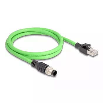 Tīkla kabelis DeLOCK M12 kabelis A-kodēts 8 kontaktu vīr. uz RJ45 vīr. PUR (TPU) 5 m