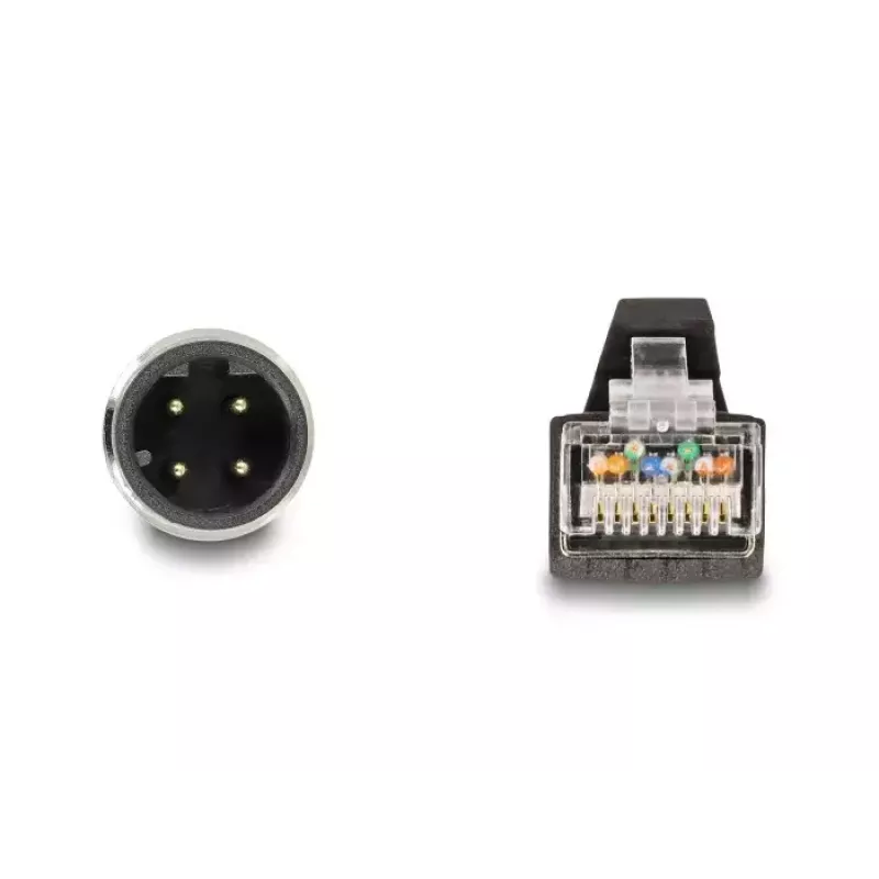 Tīkla kabelis DeLOCK M12 kabelis D-kodēts 4 kontaktu tēviņš uz RJ45 tēviņš PUR (TPU) 1 m