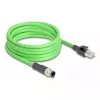 Tīkla kabelis DeLOCK M12 kabelis D-kodēts 4 kontaktu tēviņš uz RJ45 tēviņš PUR (TPU) 1 m