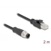 Tīkla kabelis DeLOCK M12 kabelis A-kodēts 8 kontaktu vīrišķais uz RJ45 vīrišķais Cat5e 2 m Melns