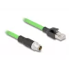 DeLOCK M12 kabelis X-kodēts 8 kontaktu tēviņš uz RJ45 tēviņu PUR (TPU) 5 m