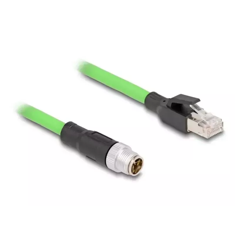 DeLOCK M12 kabelis X-kodēts 8 kontaktu tēviņš uz RJ45 tēviņu PUR (TPU) 5 m