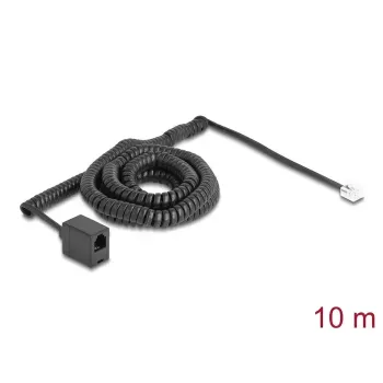 DeLOCK telefona kabelis 90347 10 m Melns RJ-11