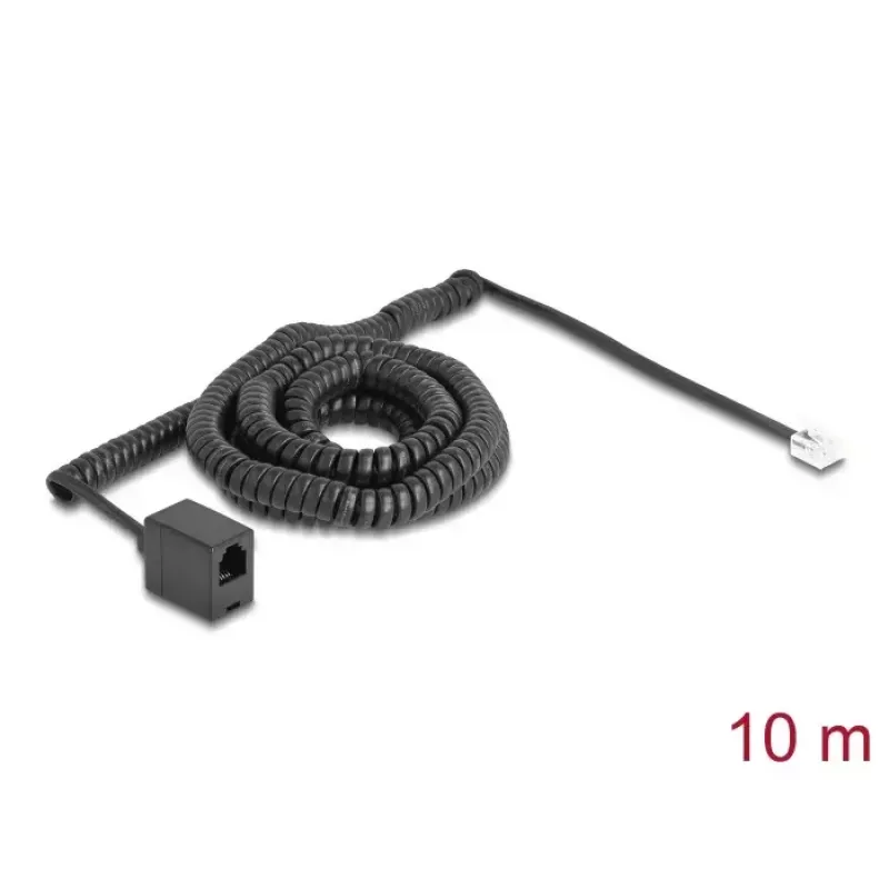 DeLOCK telefona kabelis 90347 10 m Melns RJ-11