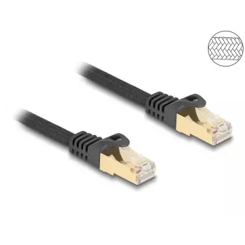 DeLOCK RJ45 tīkla kabelis Cat.6A S/FTP 1m Melns