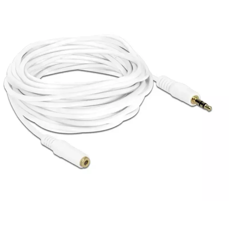Audio kabelis 3.5 mm vīrišķais-sievišķais DeLOCK 83771 5 m balts