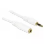 Audio kabelis 3.5 mm vīrišķais-sievišķais DeLOCK 83771 5 m balts