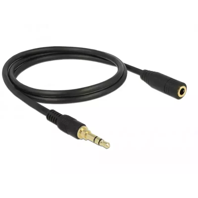 Audio kabelis 3,5 mm vīrišķais – sievišķais DeLOCK 85578 2 m melns