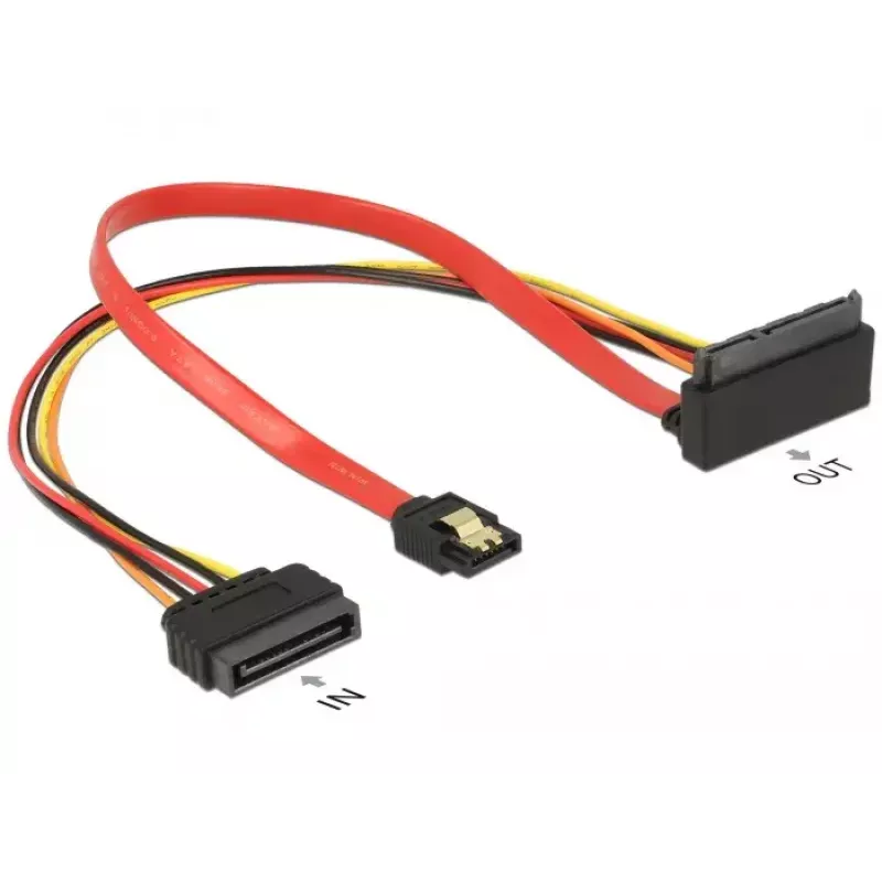 SATA kabelis DeLOCK 85515 SATA 15 kontaktu 1 x SATA 22 kontaktu 1 x SATA 7 kontaktu Daudzkrāsains