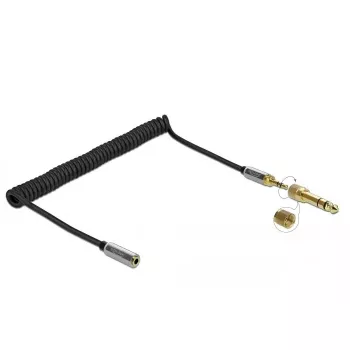 Audio pagarinātāja kabelis DELOCK 85832 3,5 mm spraudnis - 3,5 mm ligzda, 2 m, zeltīti kontakti, AWG 28, melns