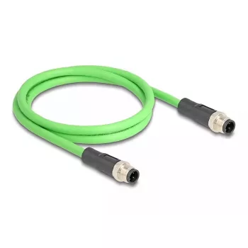Tīkla kabelis DeLOCK M12 kabelis D-coded 4 pin male to male PUR (TPU) 1 m