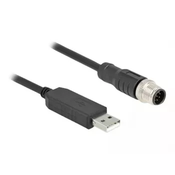 DeLOCK sensora/aktuatora kabelis 1,8 m M12 USB 2.0 Type-A Melns