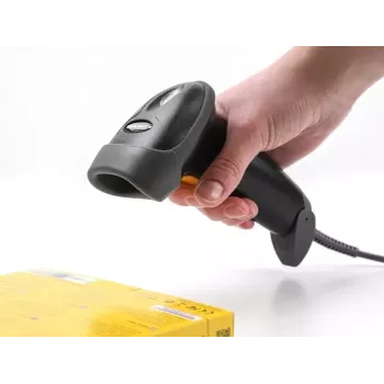 DeLOCK USB svītrkodu skeneris 1D lāzera melns rokas vadu 2 m kabelis