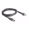 DeLOCK USB svītrkodu skeneris 1D lāzera melns rokas vadu 2 m kabelis