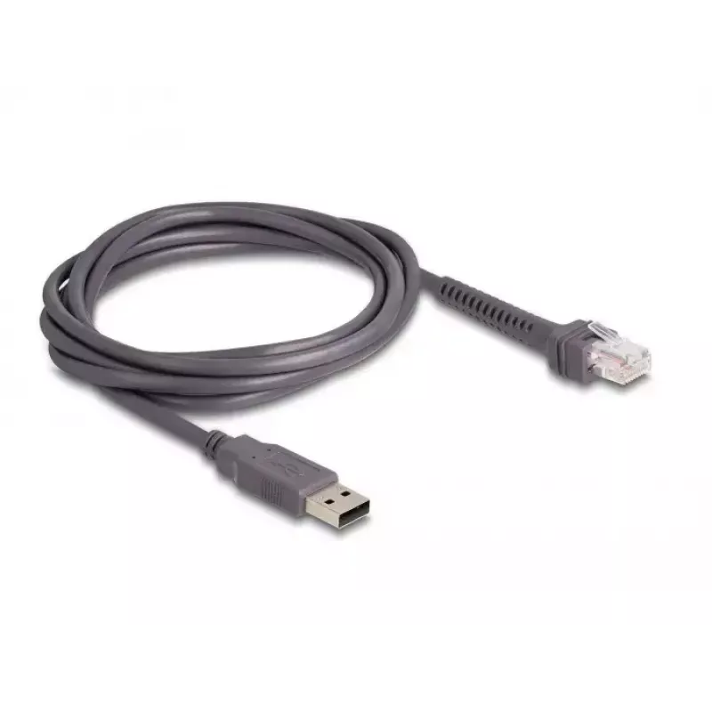 DeLOCK USB svītrkodu skeneris 1D lāzera melns rokas vadu 2 m kabelis