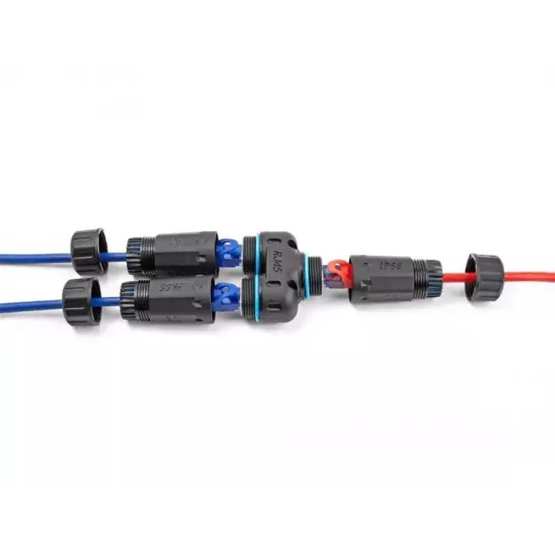DeLOCK kabeļa savienotājs RJ45 ligzda uz 2 x RJ45 ligzda Cat.6A ūdensizturīgs