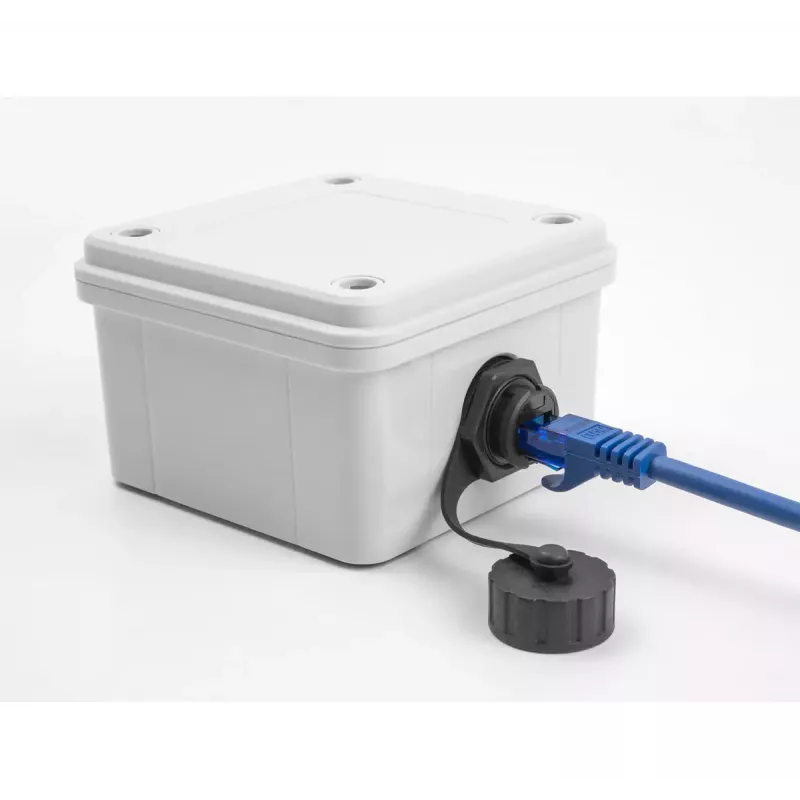 DeLOCK kabelis Connector RJ50 jack to RJ50 jack IP68 waterproof Melns