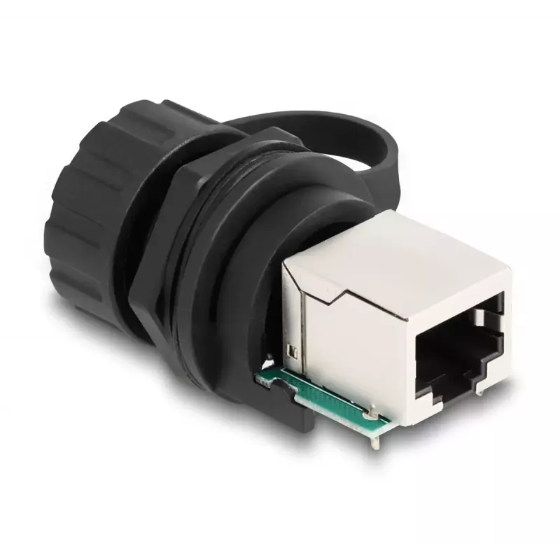 DeLOCK kabelis Connector RJ50 jack to RJ50 jack IP68 waterproof Melns