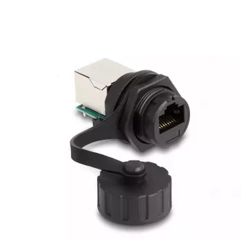 DeLOCK kabelis Connector RJ50 jack to RJ50 jack IP68 waterproof Melns