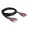 DeLOCK RCA RGB pagarinātāja kabelis 3 x vīrišķais uz 3 x sievišķo 1 m