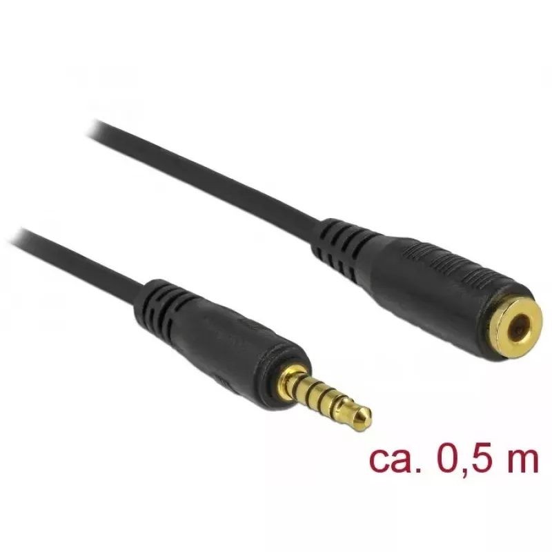 Audio kabelis DeLOCK 85700 0,5m 3,5mm melns