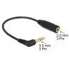 Audio kabelis DeLOCK 0,17 m 2,5 mm/3,5 mm Melns