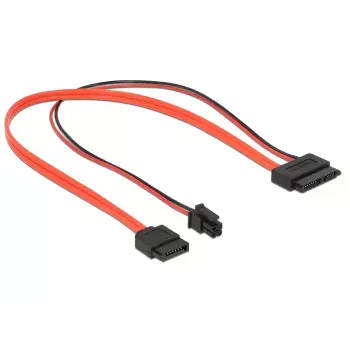 SATA kabelis DeLOCK 0,3m SATAIII 7p + 4p/plāns SATAIII 13p