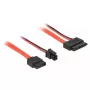SATA kabelis DeLOCK 0,3m SATAIII 7p + 4p/plāns SATAIII 13p