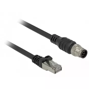 Tīkla kabelis DeLOCK 84922 RJ-45 M12 Cat5e 1 m melns