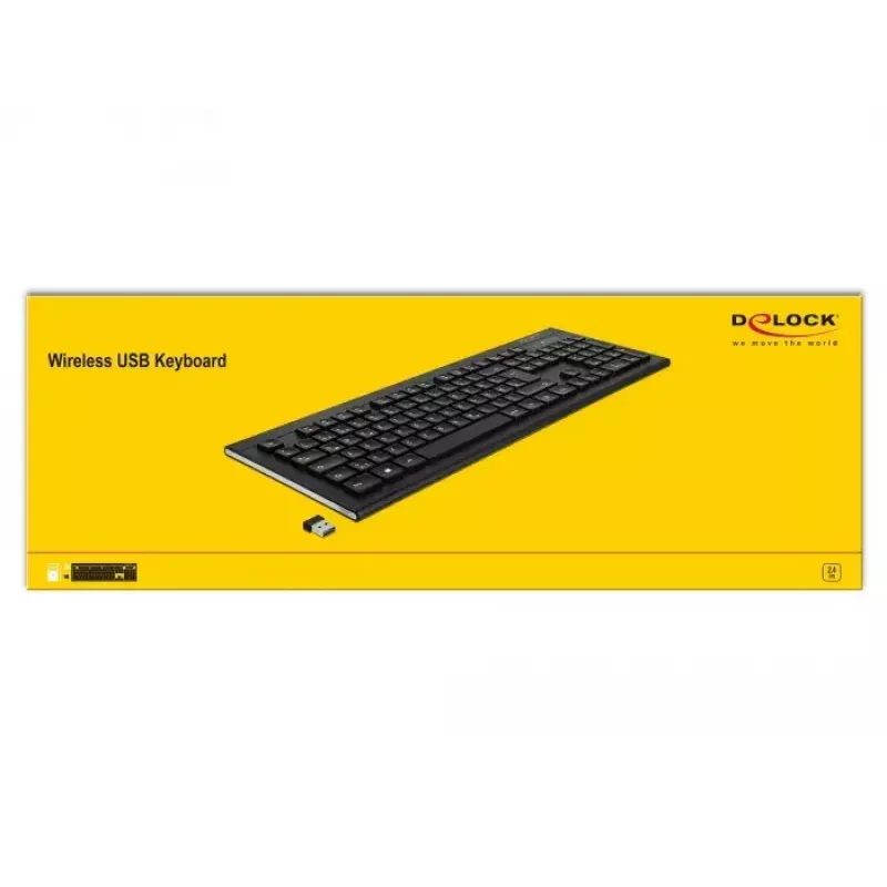 Tastatūra DeLOCK 12671 Office RF bezvadu QWERTZ vācu melna