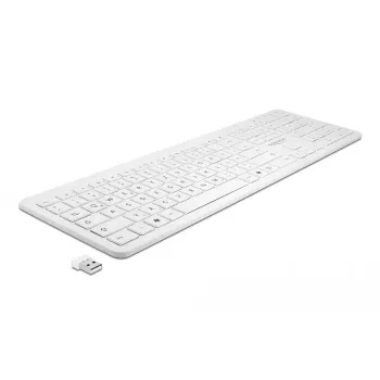 Tastatūra DeLOCK 12014 RF bezvadu QWERTZ vācu balta