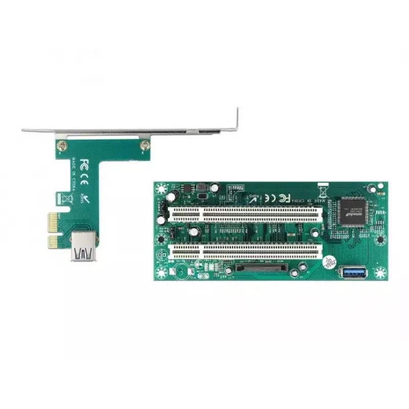 DeLOCK paplašinājuma karte PCI Express x1 uz 2 x PCI 32 bitu slots, 60 cm kabelis