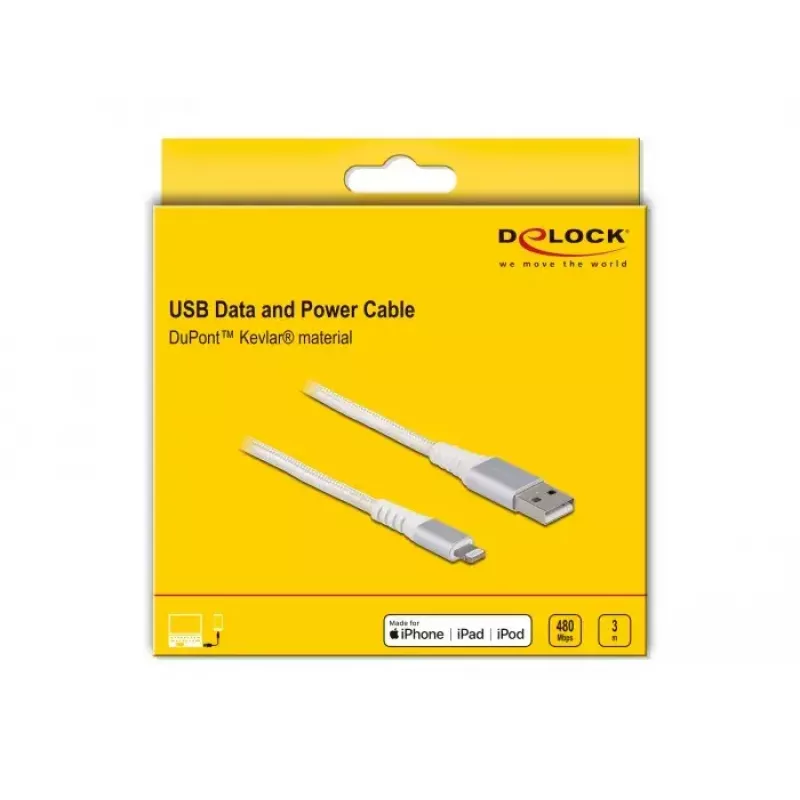 DeLOCK USB datu un strāvas kabelis iPhone iPad iPod 3 m Lightning