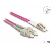 DeLOCK optiskās šķiedras kabelis LC Duplex uz SC Duplex OM4 1 m
