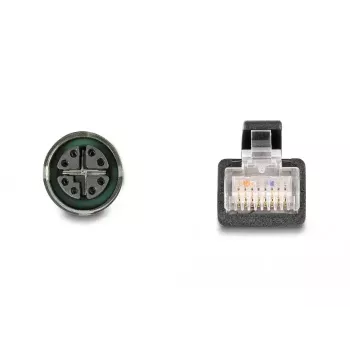 DeLOCK M12 adaptera kabelis X-kodēts 8 kontaktu sievišķais uz RJ45 vīrišķais 50 cm