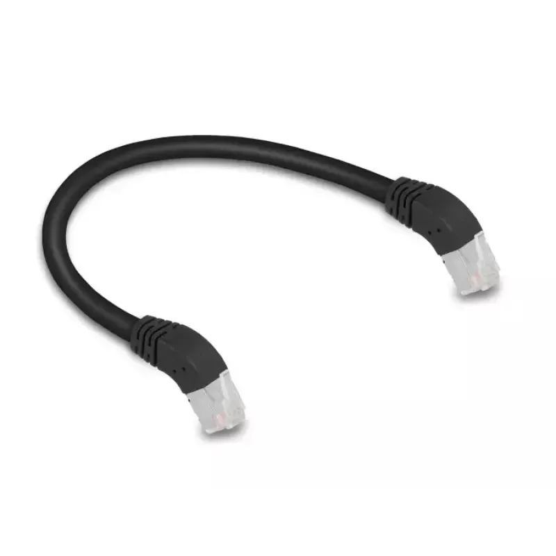 Tīkla kabelis DeLOCK RJ45 Cat.6A S/FTP 45° uz leju 0.25 m melns