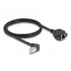 DeLOCK tīkla pagarinātāja kabelis S/FTP RJ45 90° slīpais uz RJ45 Cat.6A 1 m melns