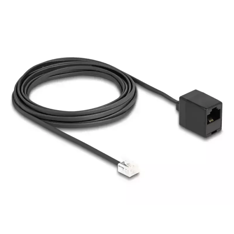DeLOCK Telefona kabelis RJ11 spraudnis uz RJ45 ligzdu melns 5 m