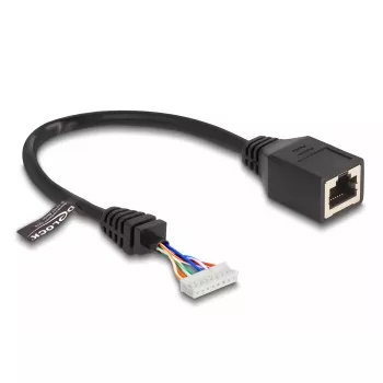 Tīkla kabelis DeLOCK 88006 RJ45 ligzda uz kontaktu rinda, sieviešu Cat5e 0,23m melns